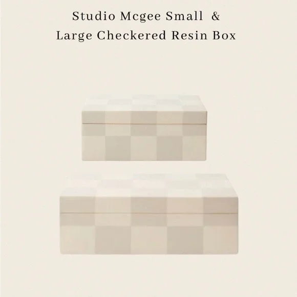 Studio McGee Resin Checkered Boxes (Set of 2) - Picture 2 of 4